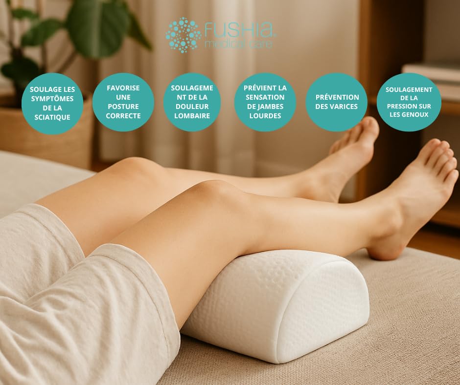 Oreiller Orthopédique de Jambes, Genoux, Lombar et Cou Orthopédique en Mousse Souple et Housse Lavable pour Personnes avec Mauvaise Circulation et Amélioration du Positionnement