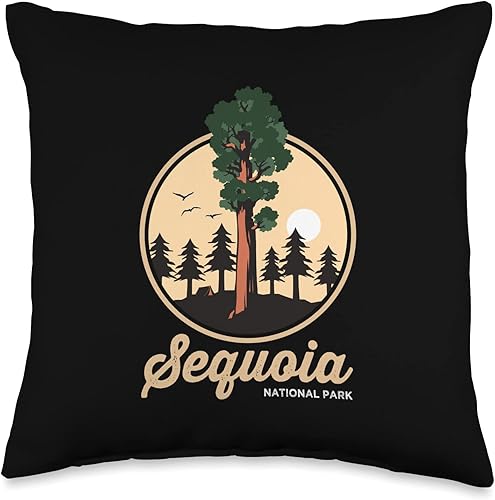 Sequoia National Park Shirt & Gifts Family Trip General Sherman Tree Camping Sequoia National Park - Almohada de 16 x 16 pulgadas, multicolor