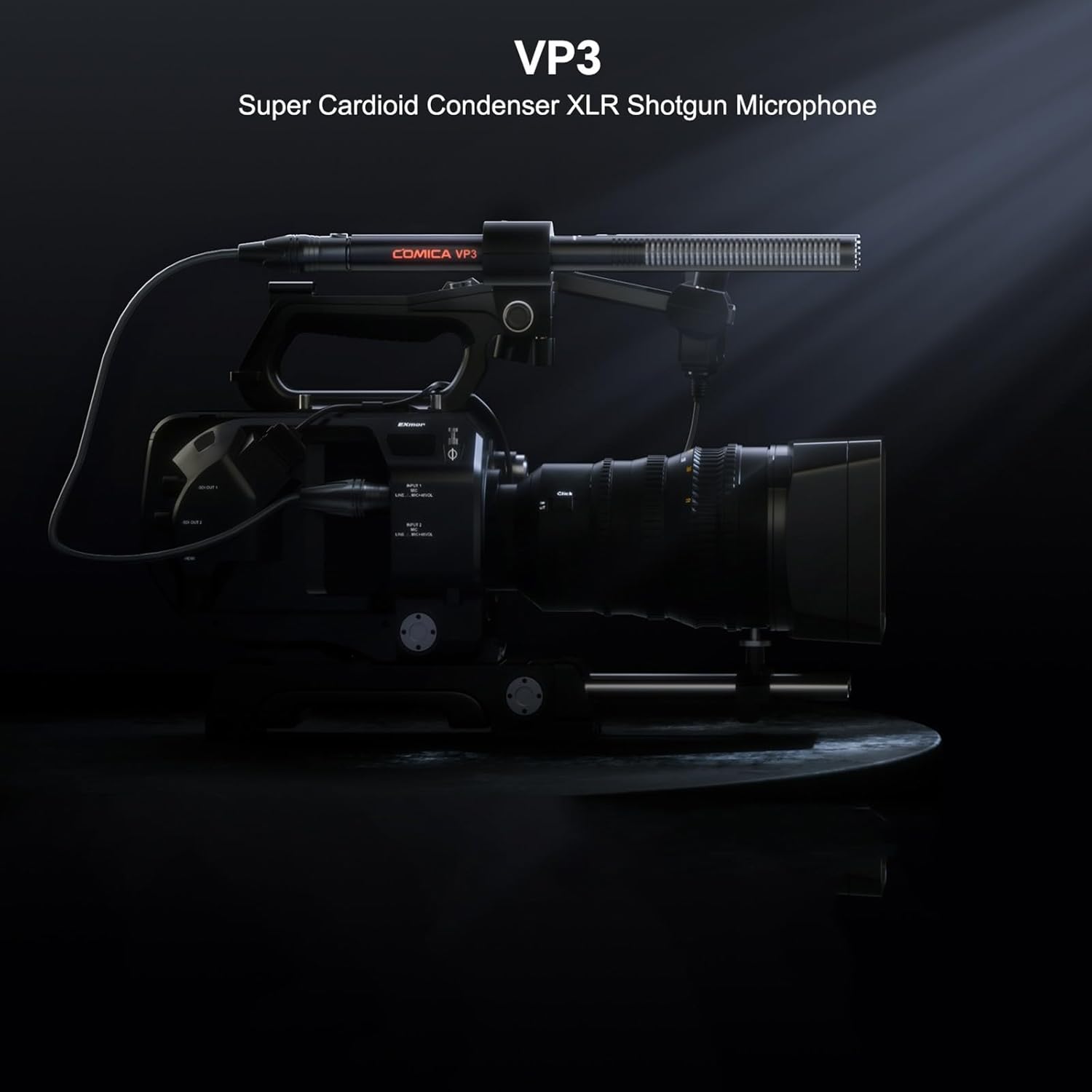 COMICA VP3 XLR Shotgun Microphone Compatible with Camera/Cinema Camera,Super Cardioid Directional Condenser Mic for Video Shooting, Location Sound, Live Streaming, Report and Podcasting
