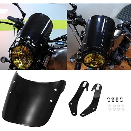 Carolinagaspari Com Br Coche Y Moto Lunas Y Deflectores De Viento Negro Deflector De Parabrisas Universal Para Motocicleta Para Faros De Motocicleta De 5 7