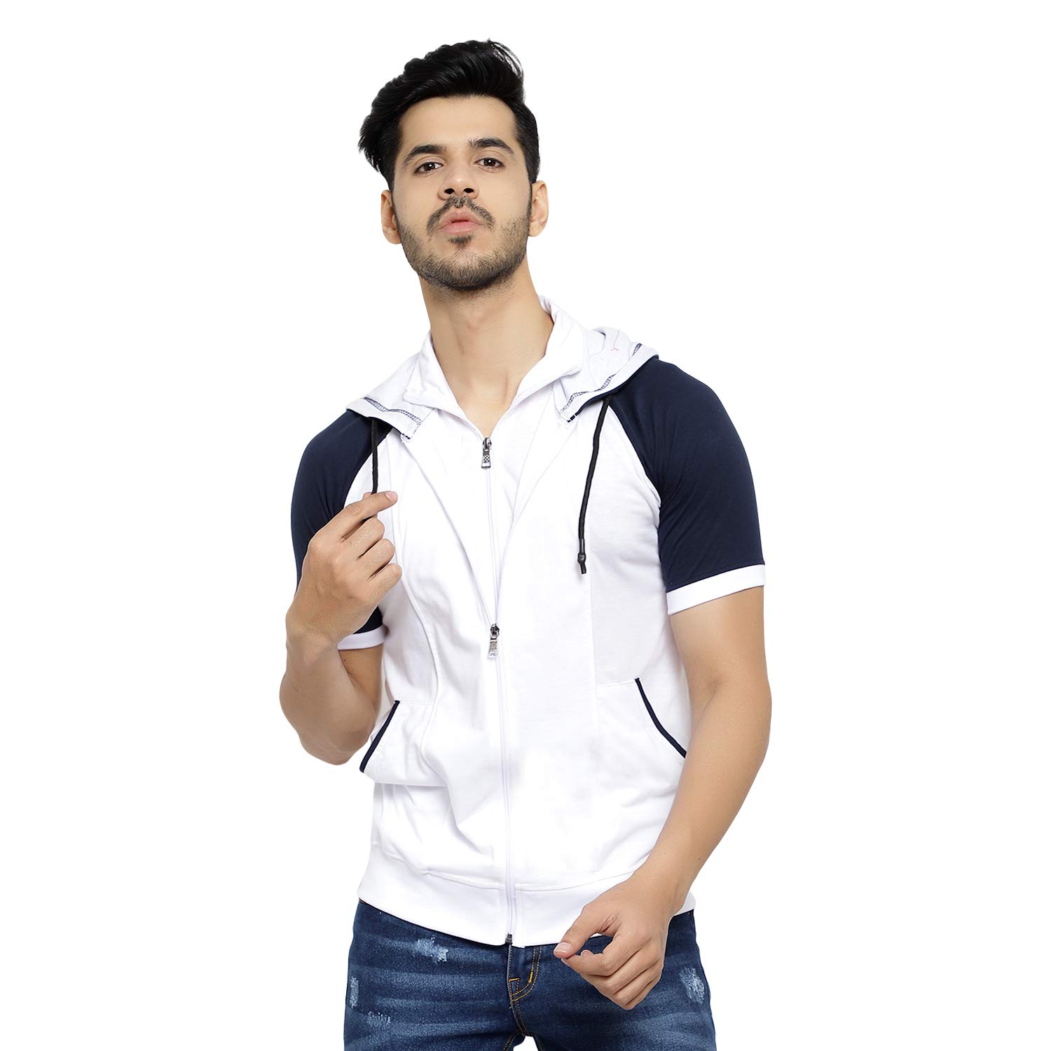 black collection Color Block Men Hooded Neck Half Sleeves T-Shirt-picture-22