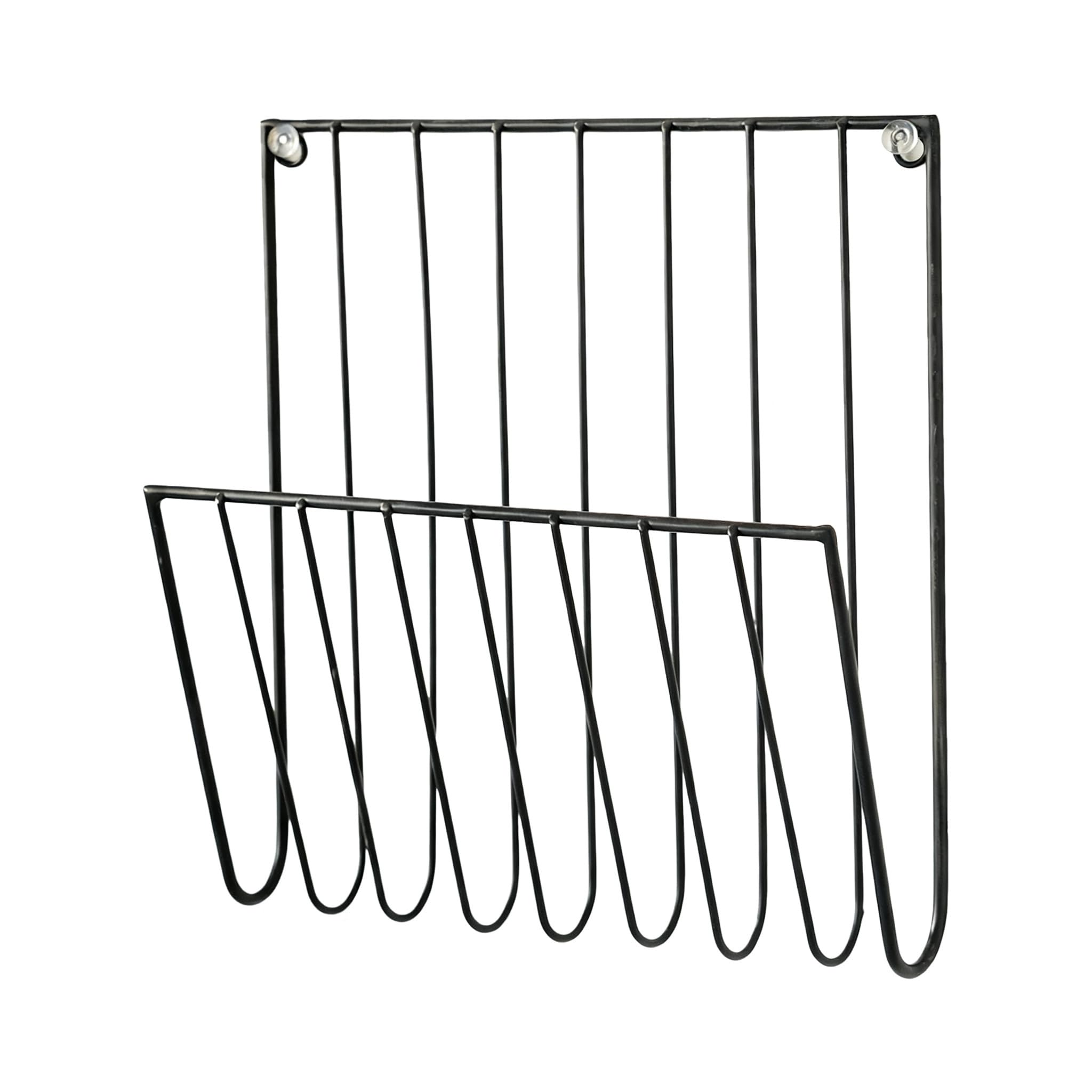 Zambuph Sturdy Wall Mounted Magazine Rack Crafted Premium Iron Maintains Elegance While Offering Visibility And Organization , Black