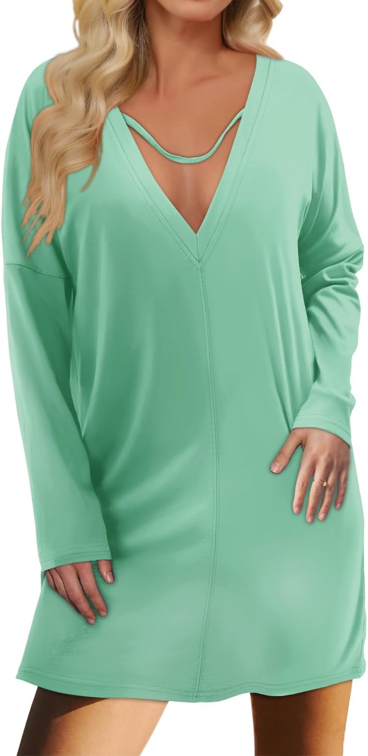 KISSMODA Womens Casual Tunic Tops for Leggings Long Sleeve Fall Shirts with Pockets - Image 5