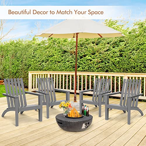 Tangkula Adirondack Chair Acacia Wood Outdoor Armchairs, Weather Resistant For Patio Garden Backyard Deck Fire Pit, Lawn Porch Furniture & Lawn Seating, Campfire Chairs, Adirondack Lounger (1, Grey) #TOP7
