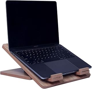 Lichee® Portable Ultra Slim Craft Wooden Laminate Handmade Laptop Stand with Adjustable Height | Laptop Table Foldable | L... Price In India