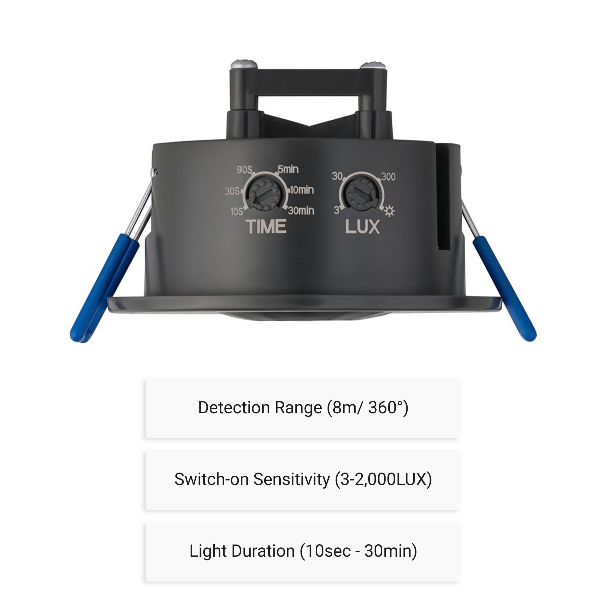 PIR Sensor Light Switch Wall Mounted Infrared Motion Sensor LED Suitable Flush Mounted Programmable Range Max 9m160