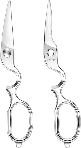 Miniatura 9 de LIVINGO Tijeras de cocina resistentes, multifunción, aptas para lavavajillas, acero inoxidable, forjadas, multiusos, para cortar alimentos, carne,