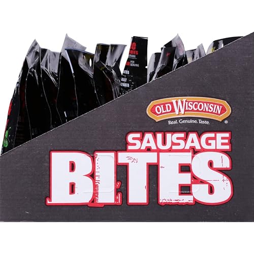 Old Wisconsin Hot & Spicy Sausage Snack Bites, 4Oz Resealable Package, Naturally Smoked, Ready To Eat, High Protein, Low Carb, Keto, Gluten Free #TOP6