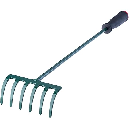 KADAX Rechen, kleine Harke mit Stiel, Laubbesen aus Metall, Laubrechen