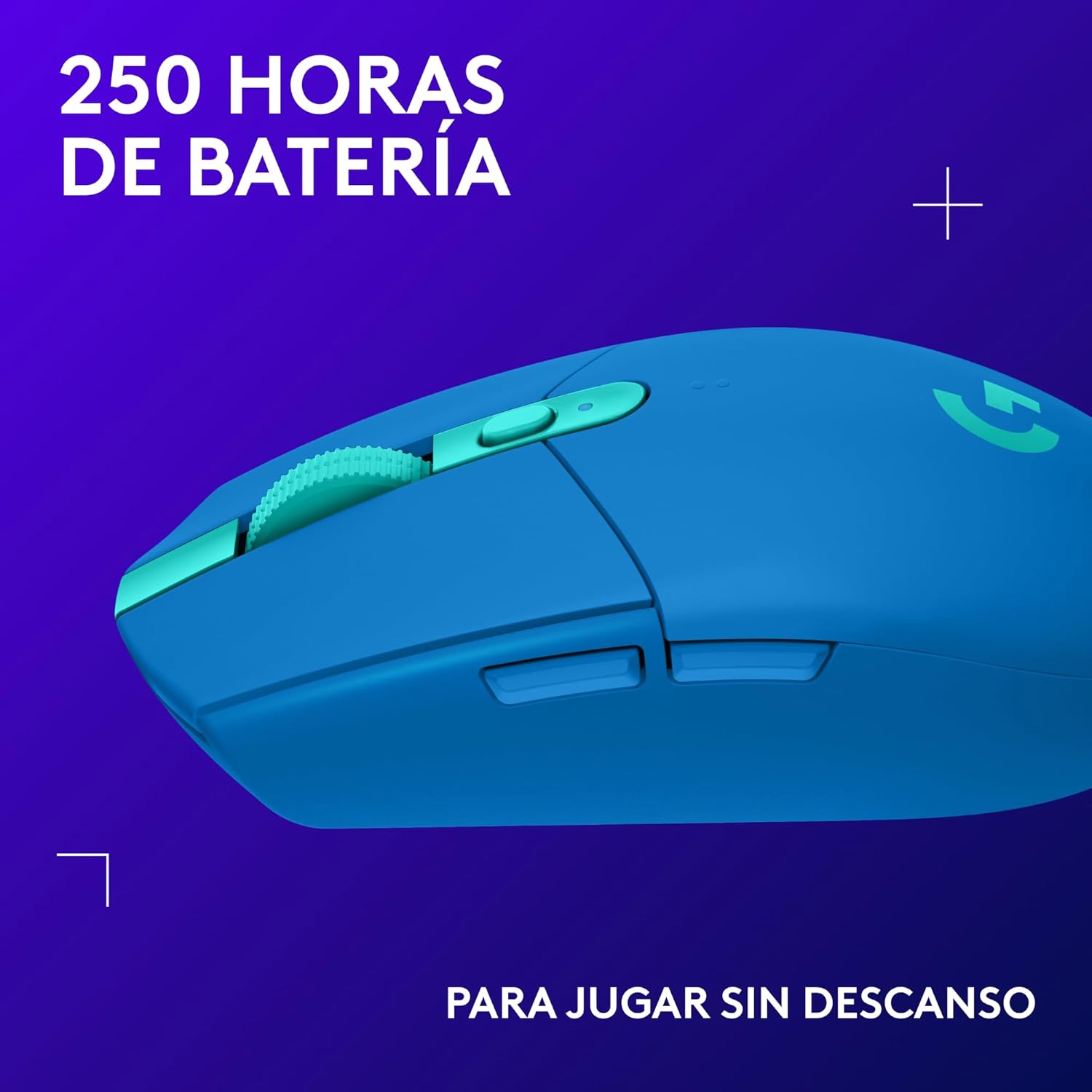 Logitech G305 Lightspeed Ratón Gaming Inalámbrico, Captor Hero 12K, 12,000 dpi, Ultra-Ligero, Batería de 250h, 6 Botones Programables, Memoría Integrada, PC/Mac – Azul 6