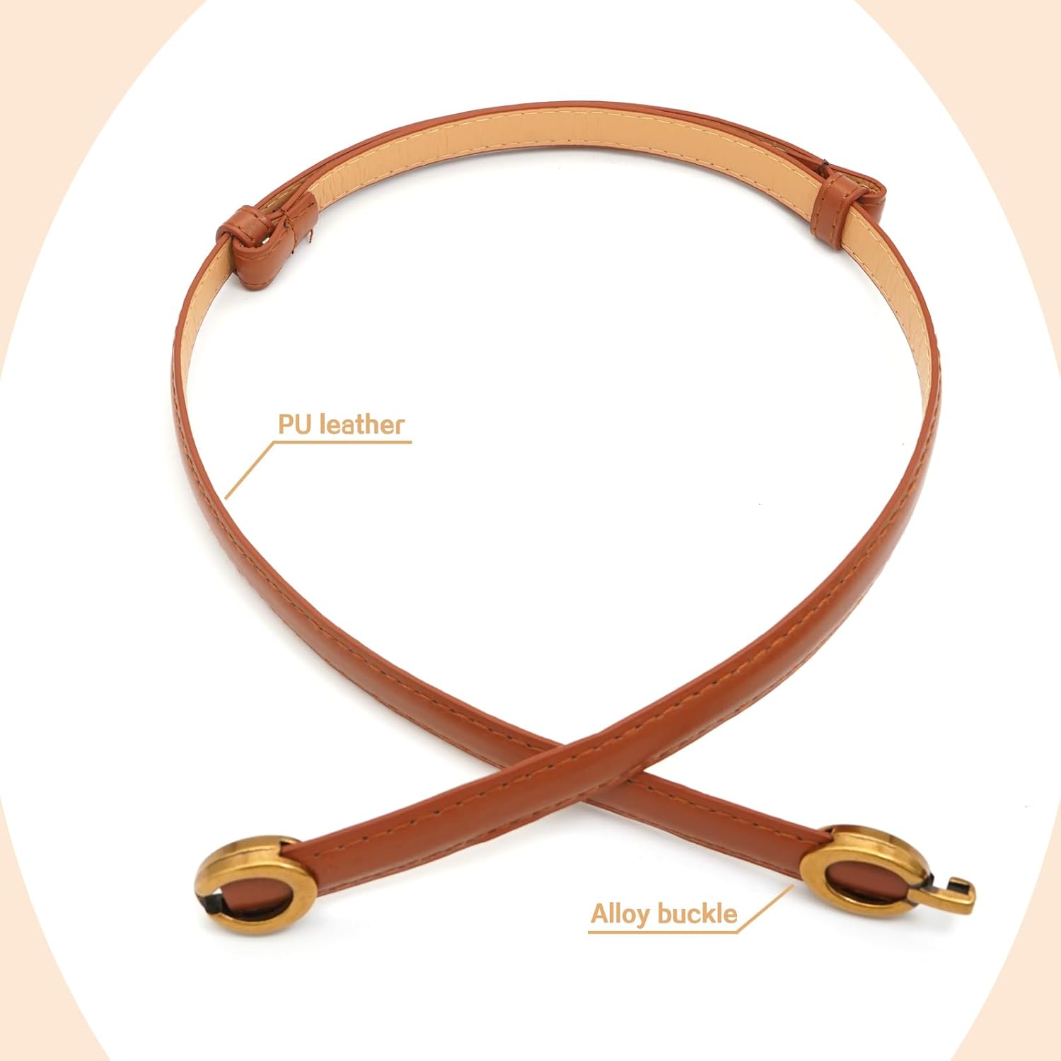 LIMHOO Women's Skinny Leather Belt Adjustable Thin Waist Belt with Gold Buckle for Dresses Jeans Pants - Image 5