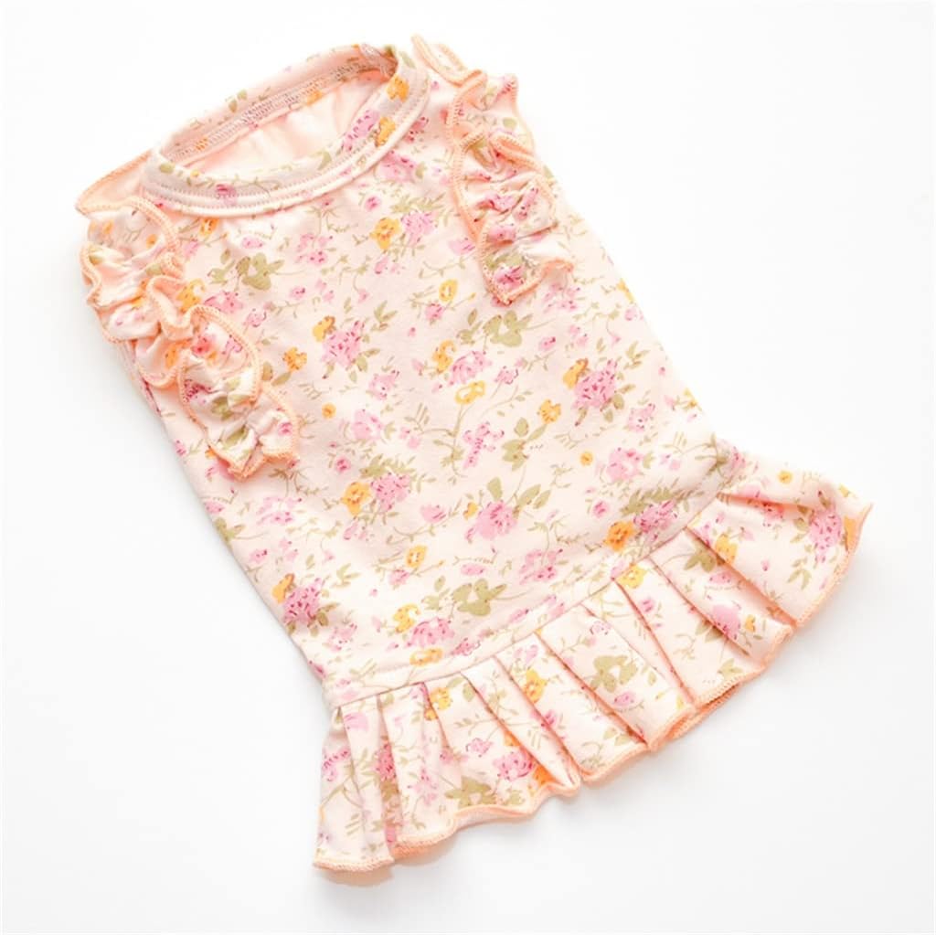 Summer Dog Dress Floral Pet Skirt Puppy Clothing Yorkshire Yorkie Maltese Pomeranian Poodle Bichon Schnauzer Dog Clothes (Color : B Size : XL Code) (A S code)