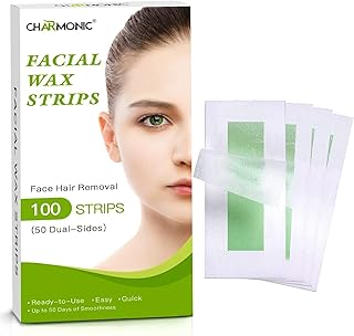 Facial Wax Strips - 100 Count, Facial Hair Removal for Women, Waxing Strips for Face Eyebrow Upper Lip Cheek Hair Remover, Quick & Painless Waxing Kit for All Skin Types