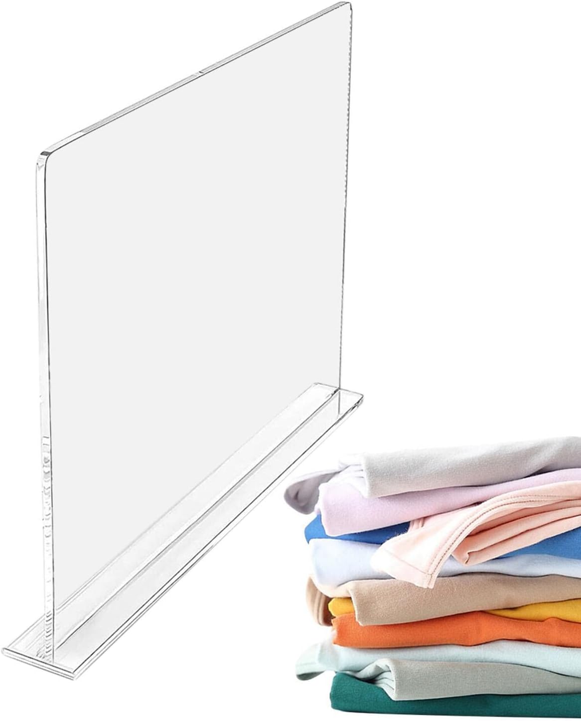 ISESA Acrylic Shelf Dividers, Clear Shelf Divider for