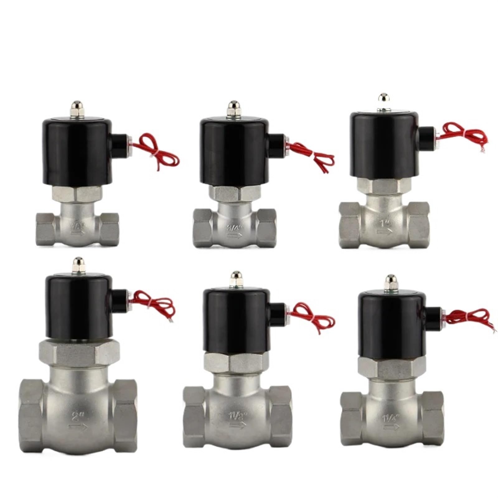 16bar Temperature 180C 2 Way Water air steam Solenoid Valve SS304 inch US-50 PTFE Normal Close Stainless(AC380V)