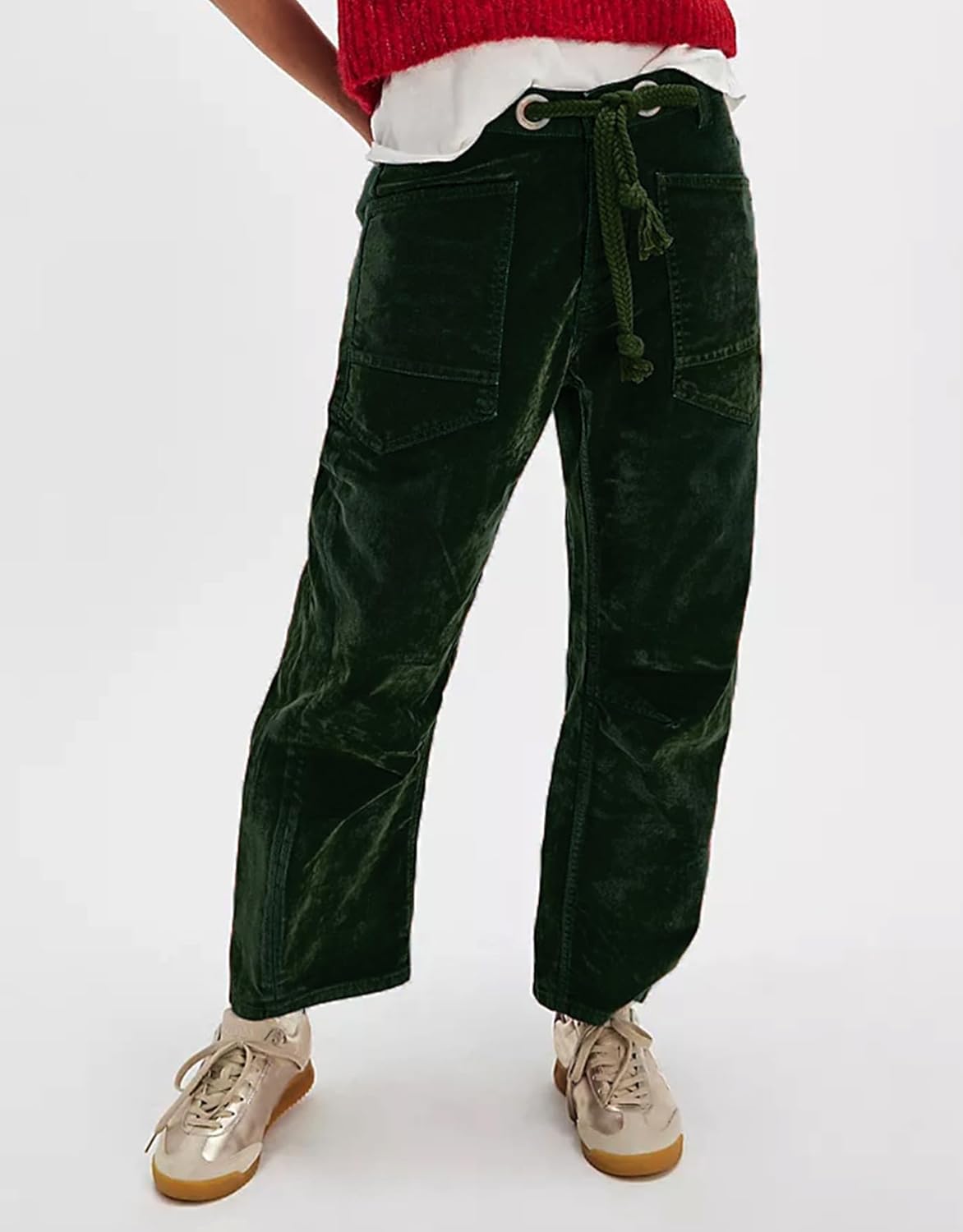 Kedera Mid Rise Barrel Pant Women 2025 Spring Drawstring Wide Leg Denim Jean Trousers Baggy Boyfriend Jean with Pockets - Image 2