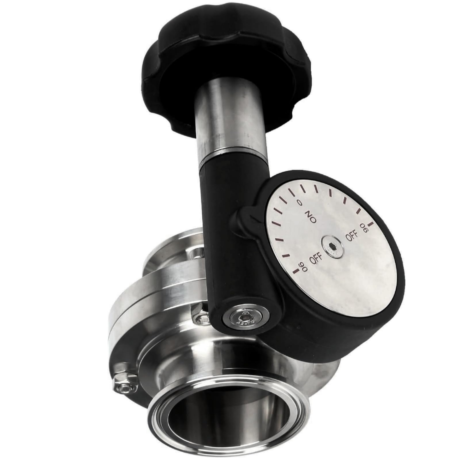 Válvula de liberación rápida con volante microajustable con sello, válvula de triple abrazadera de acero inoxidable for aplicaciones alimentarias, 1 unidad(K64x2In)