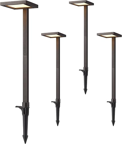 EDISHINE Iluminación de paisaje de bajo voltaje, 5.6W 151LM 3000K 50,000 horas de luces LED impermeables para caminos, iluminación de paisaje al