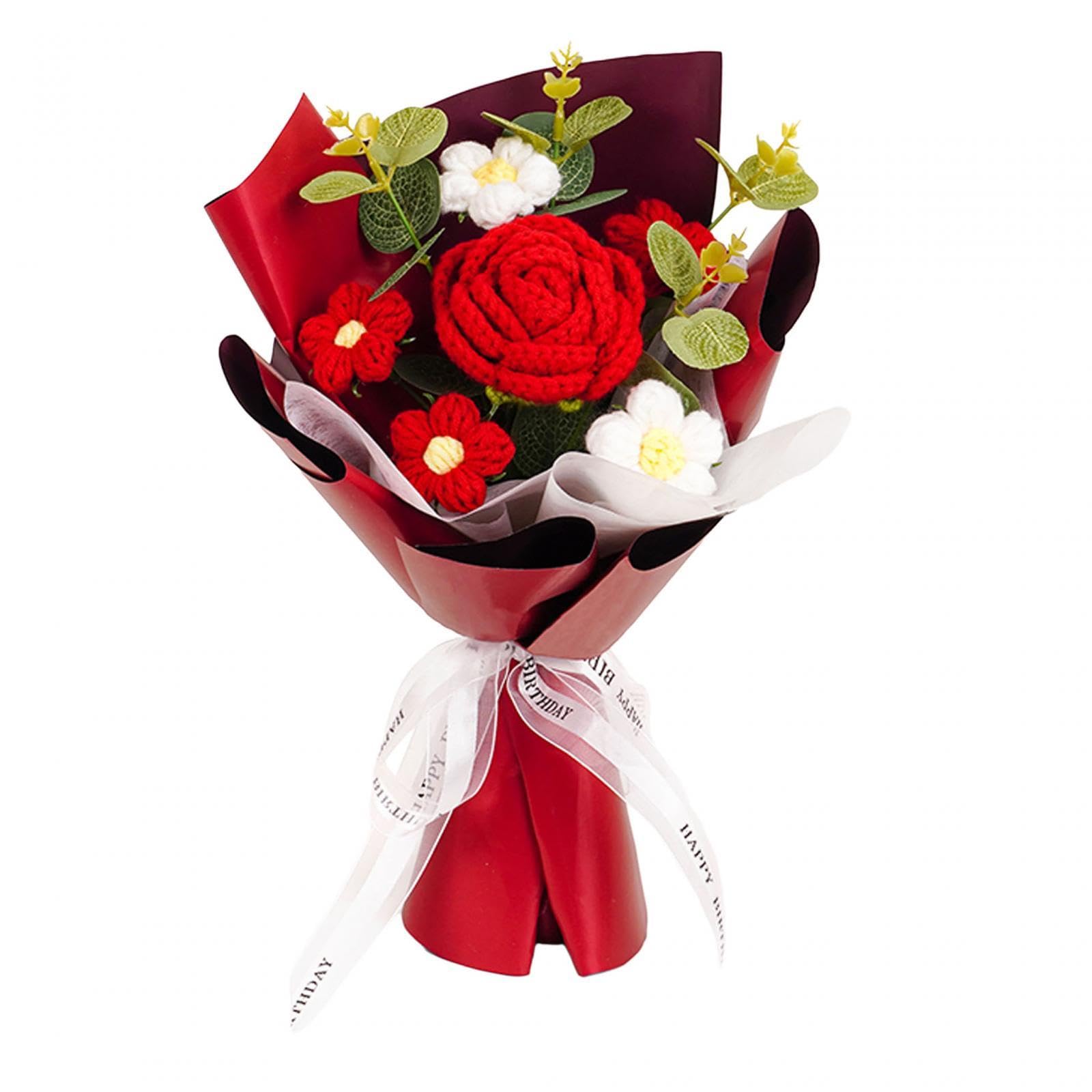 Rosie flower knit tops red ☆新品未開封☆ Buy VCR Handmade Crochet Red Rose Pot - Pack of 1 - Hand Woven