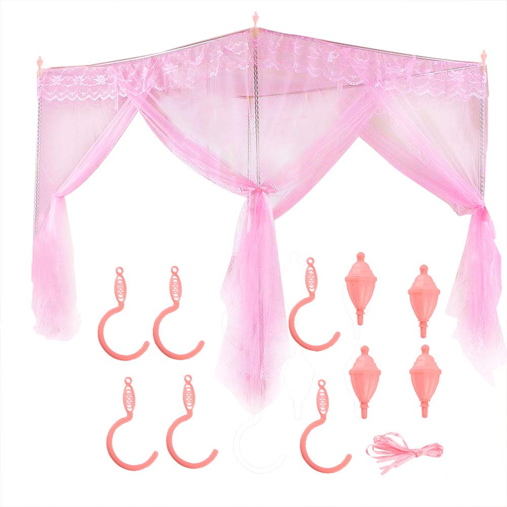 Princess Bed Canopy for Girls Kids Toddler Netting Canopy Bed Curtains Mesh Net Festival Gift Birthday Present Bedroom Decor,