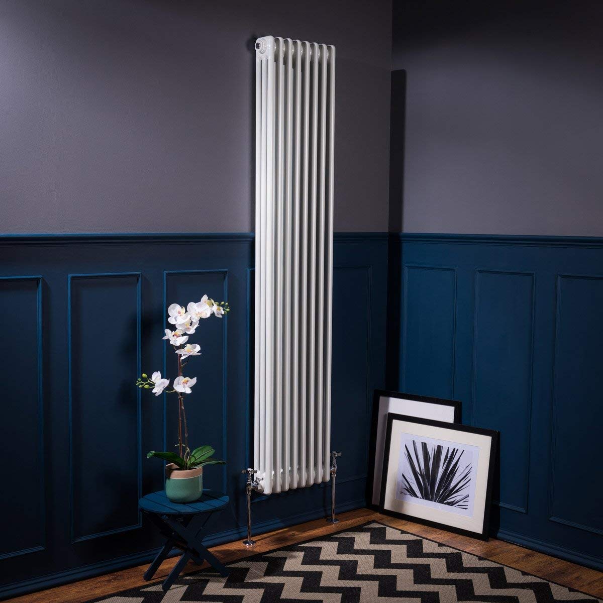 Warmehaus White Traditional 3 Column Vertical Radiator Rad 1800X380mm