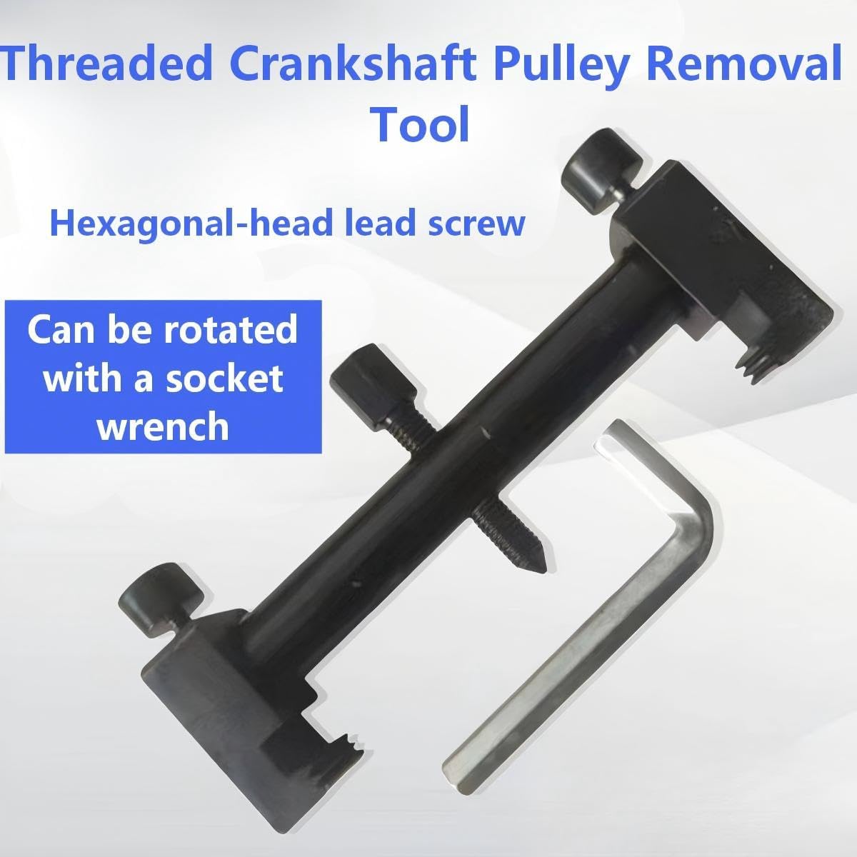 Universal Belt Pulley Puller, Camshaft Adjustment Wrench, Threaded Crankshaft (40-160mm), Belt Transmission Kinetic Energy Tool, Automotive and Motorcycle Repair Tool