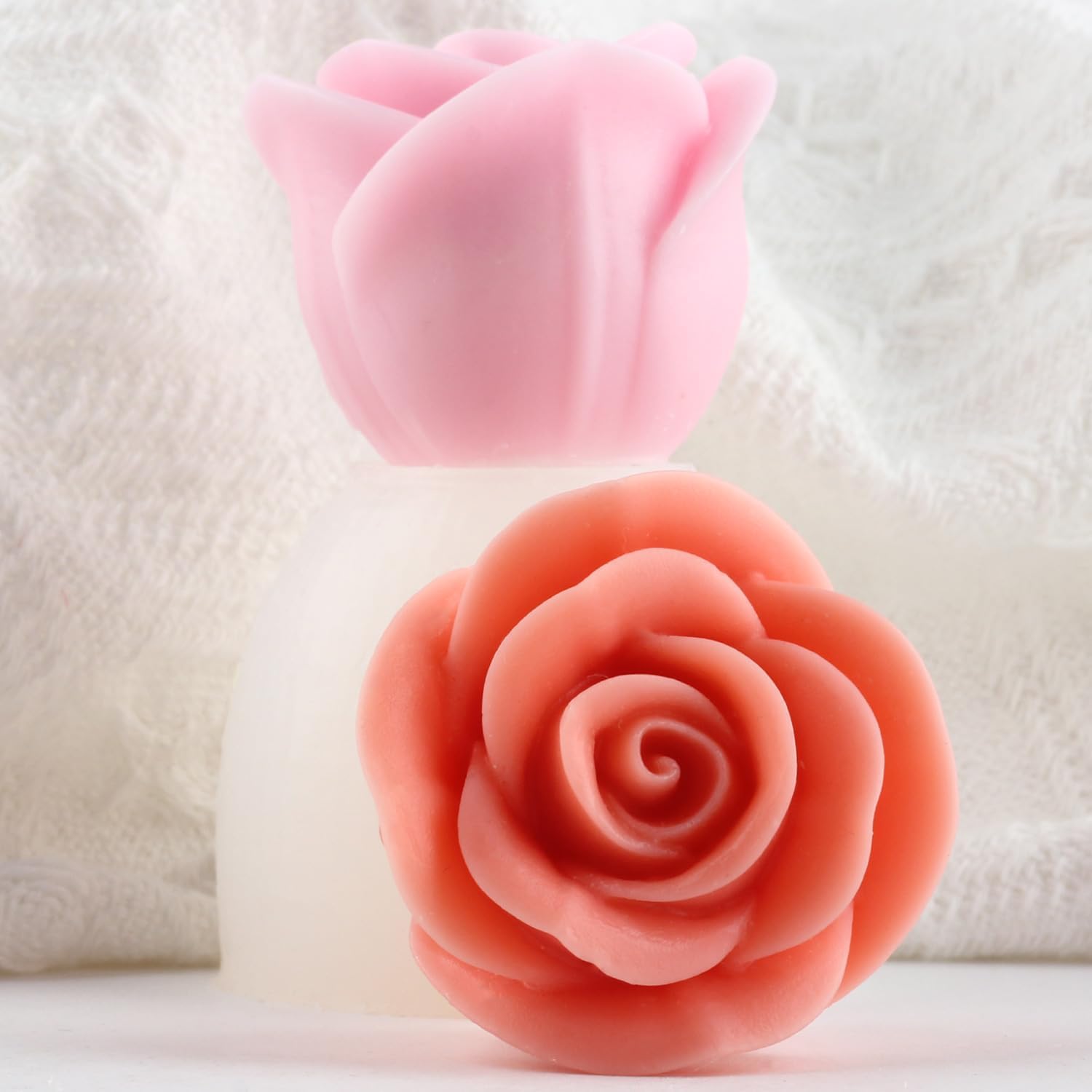 XIAOSHUI Rose Flower Candle Molds Rose Candle Silicone Mold for Candle Home Decorate Mold Candle Making Aromatherapy Gypsum Candles Clay Craft