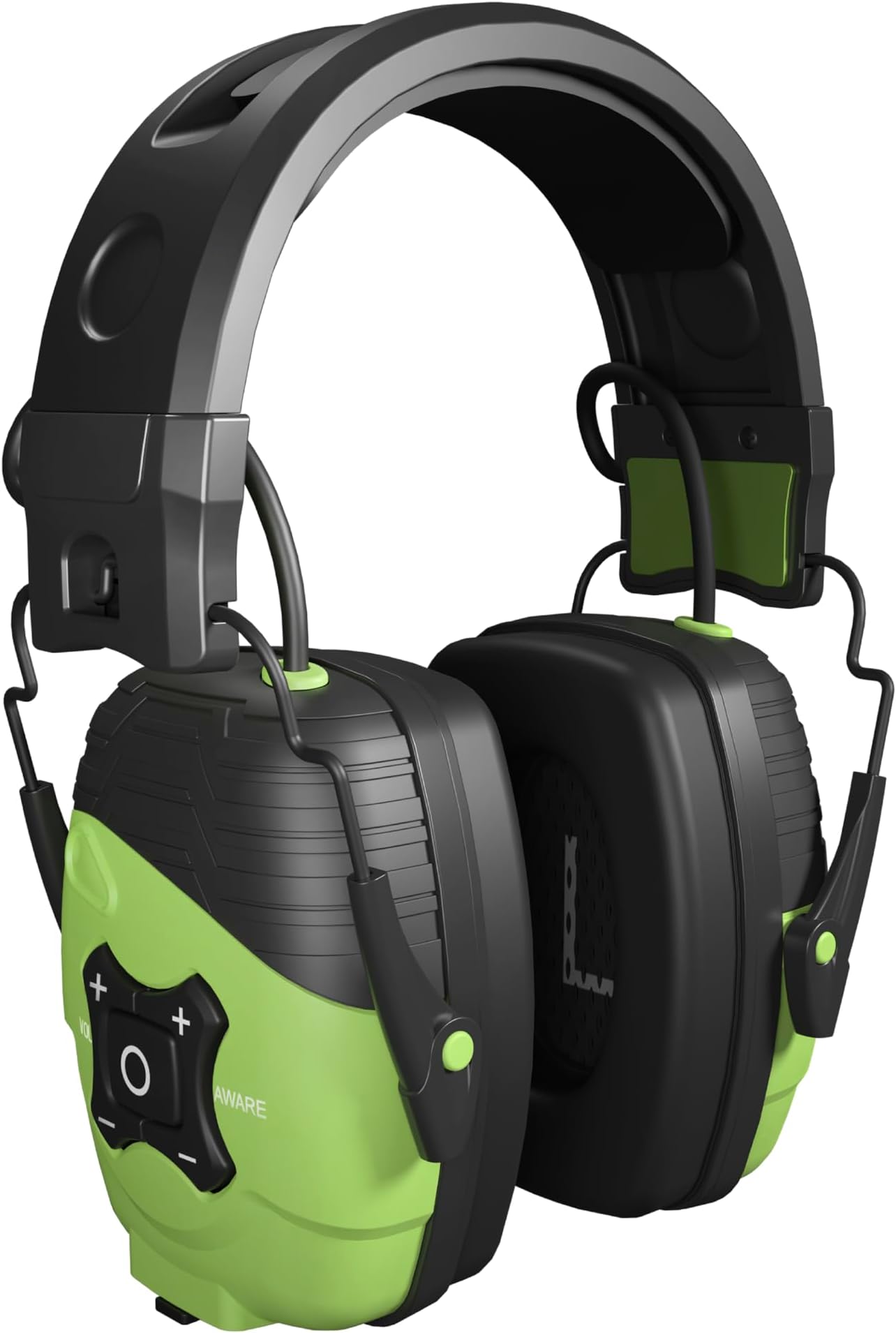 ISOtunes LINK Aware Bluetooth Earmuffs: Audio pass-through hearing protection, Bluetooth 5.0, up to 20 hours battery, support boom microphone (sold separately), bright-green