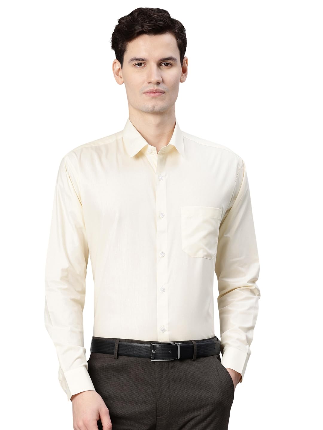 majestic man Men’s Solid Cotton Blend Wrinkle-Resistant Slim Fit Easy-Iron Formal & Office Wear-picture-27