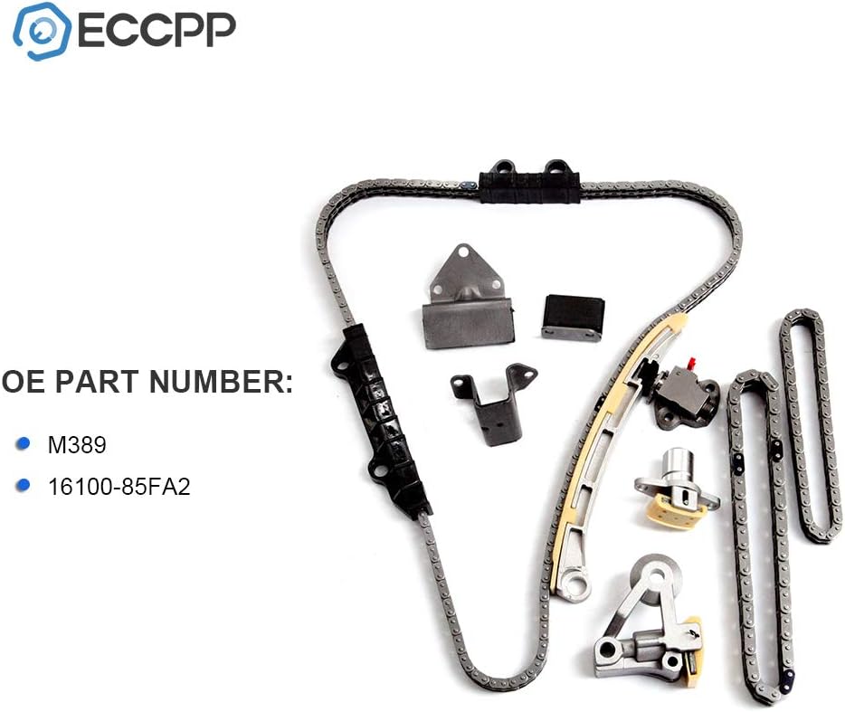 ECCPP Engine Timing Chain Kit Fits for Suzuki Grand Vitara, 2001-2004 for Chevrolet Tracker; 1999-2007 for Suzuki Grand Vitara OE# M389,16100-85FA2,w/Timing Chains Tensioner Guide Rail