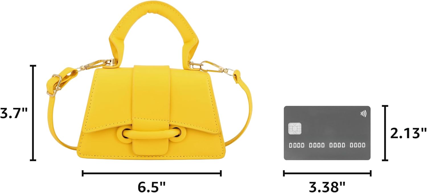 Ayliss Micro Mini Crossbody Handbag Women's Purse Clutch Cute Mini Trendy Bag Top Handle PU Leather Shoulder Bag