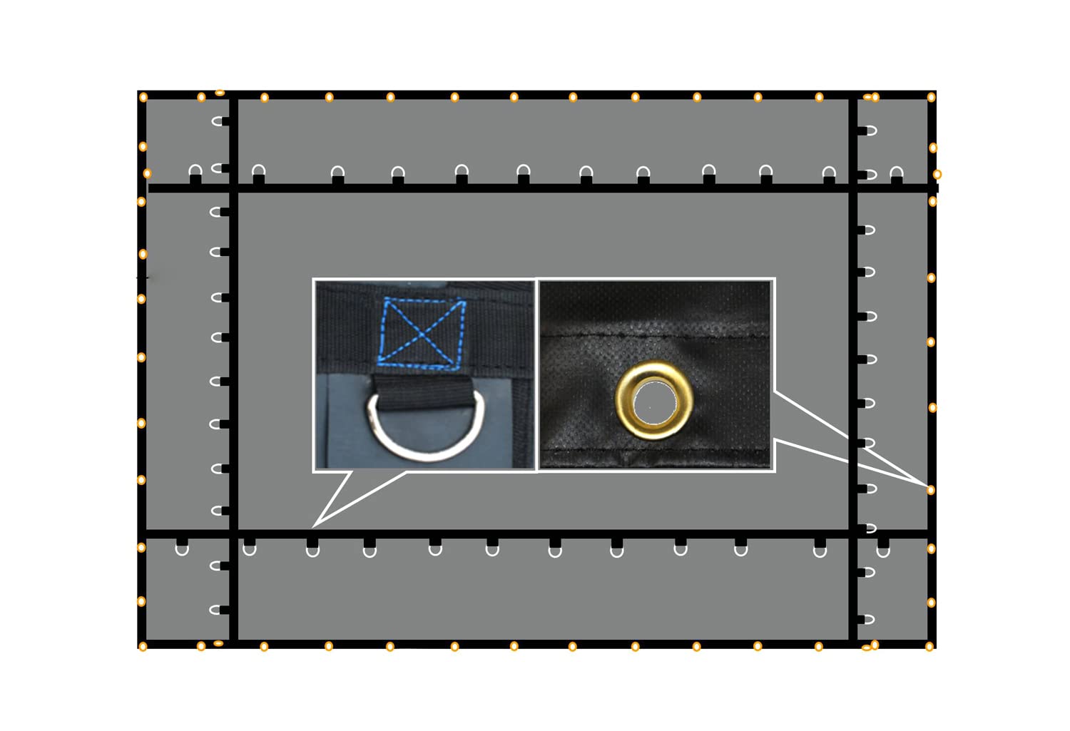 Mytee Products 12'x16' Heavy Duty Smoke Tarp for Flatbed Truck - 18 Ounce Vinyl - Load Covering Tarp Protects Your Cargo from Exhaust Smoke & Dirt - Water Resistant