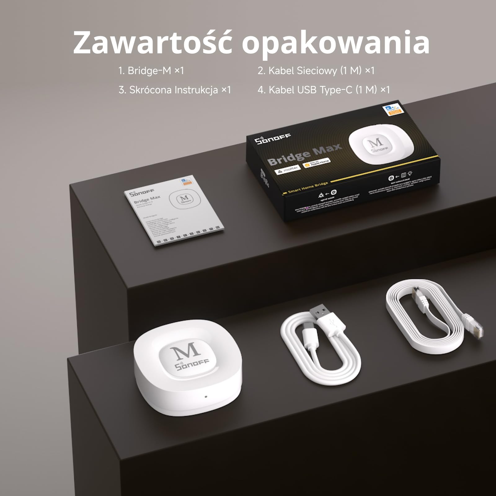SONOFF Bridge Max Mostek Inteligentnego Domu (Bridge-M) | Matter Bridge i bramka Zigbee dla Apple Home, Alexa, Google Home, RJ45 Ethernet i Wi-Fi, sterowanie lokalne