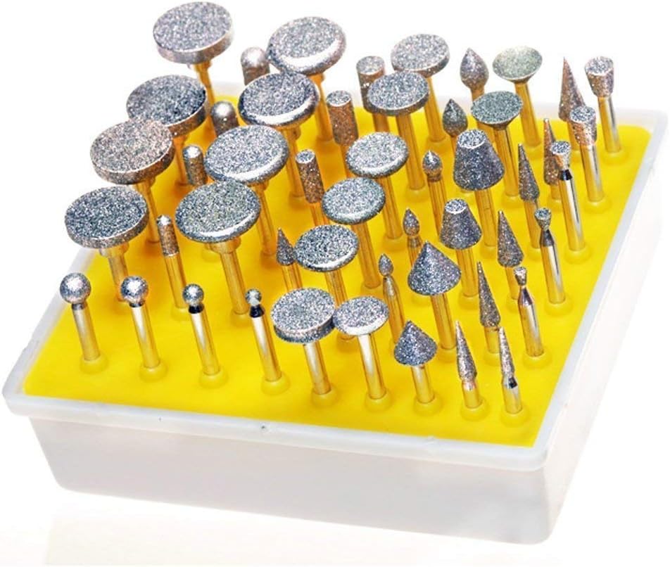 50pcs Diamond Coated Grinding Head Grinding Burrs Set for Dremel Rotary Tool …