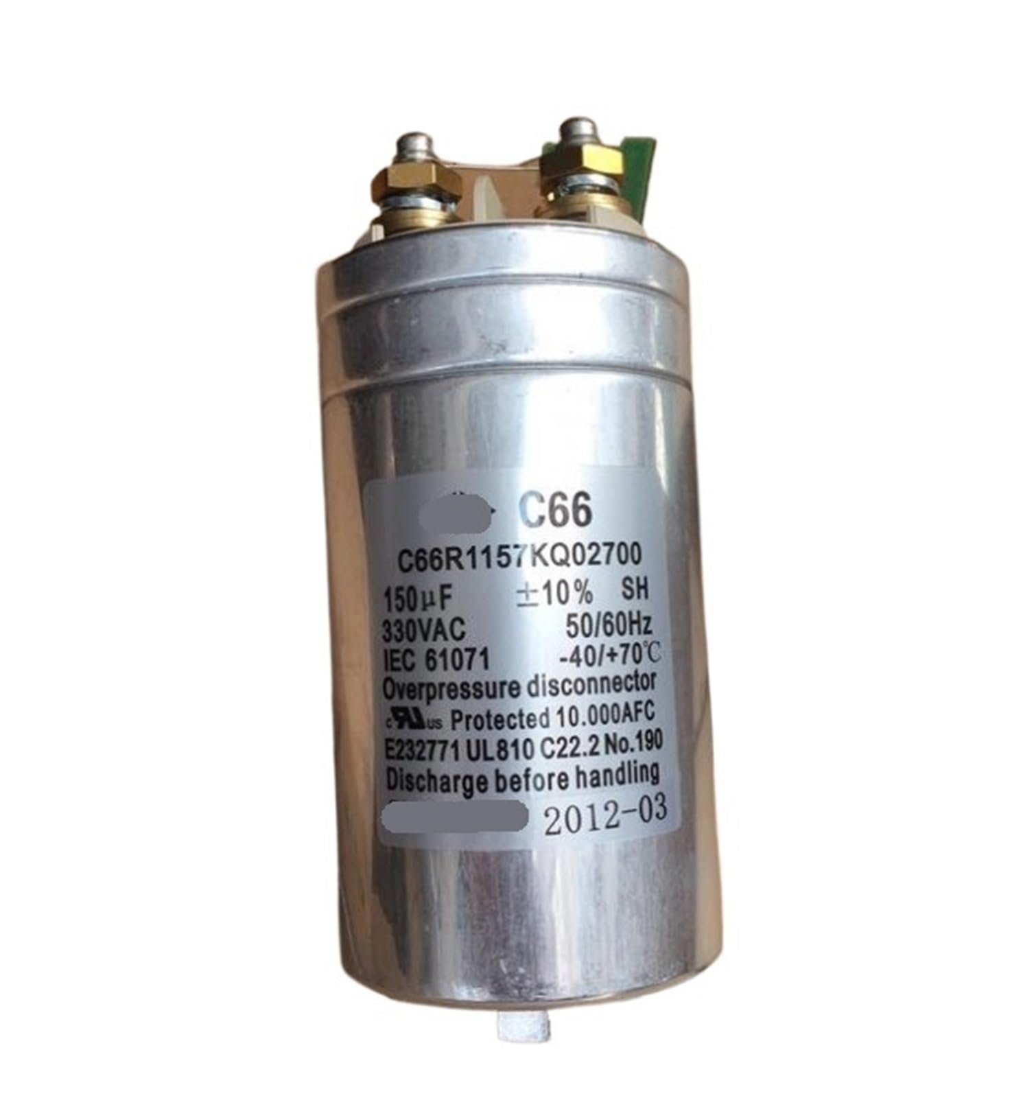 KSZHZYMGX C66 Series C66R1157KQ02700 150UF 300VAC Film Capacitors 1pcs