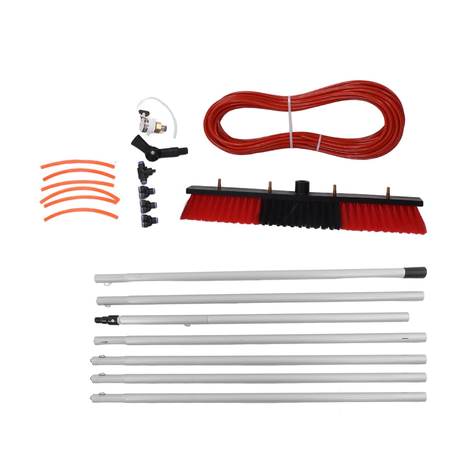 Fed Pole Kit, Fed Brush Duty, groß, Tragbar, Ausziehbar, Reiniger, Solarpanelsystem, 6 M Stange, Plus 50 Cm Bürste, Fensterscheiben und Rea, Pole Kit, Water SystemWater (7 m Stange plus 50 cm