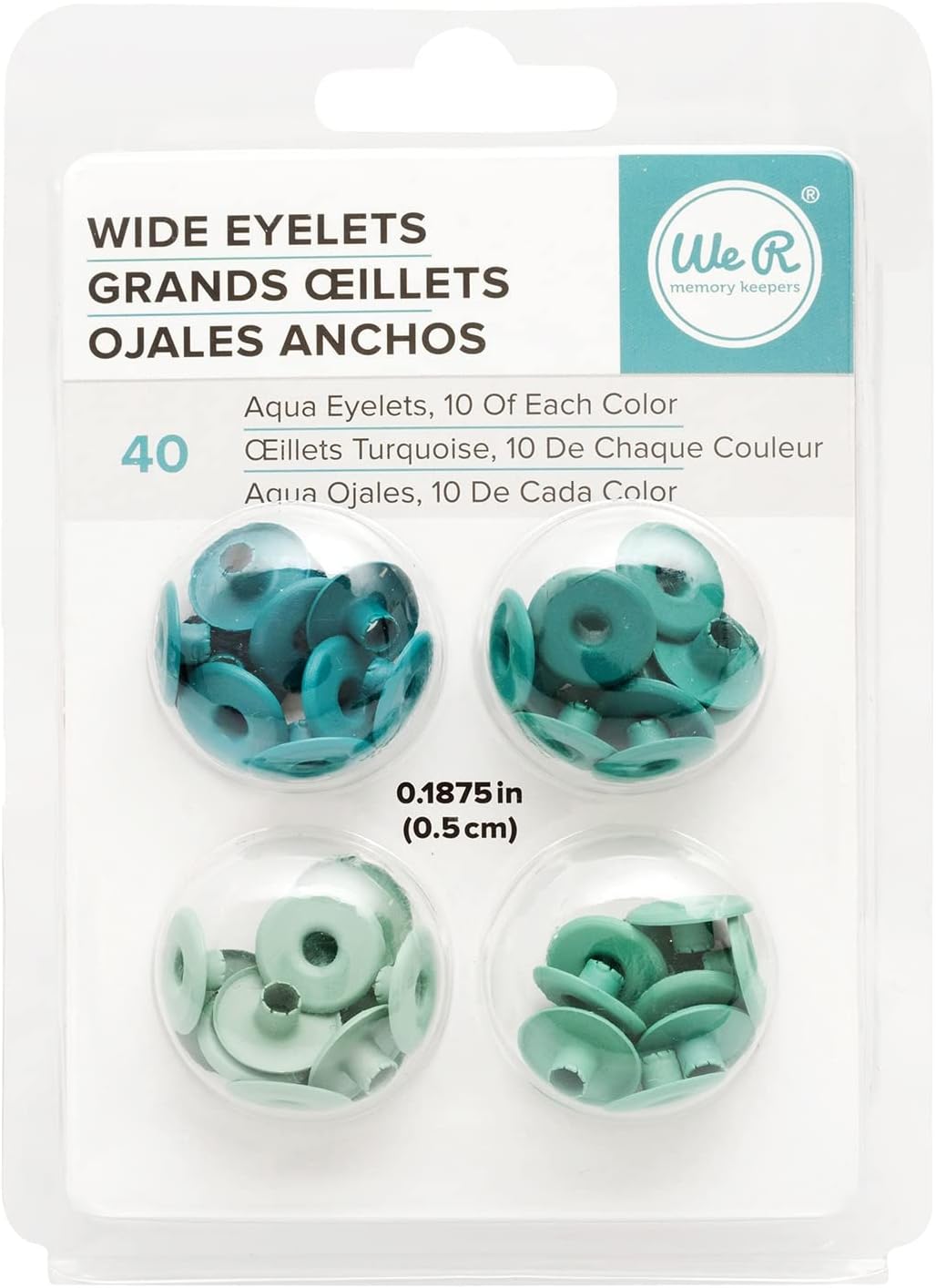 We R Memory Keepers Wide Eyelets for Scrapbooking - Aluminium Aqua