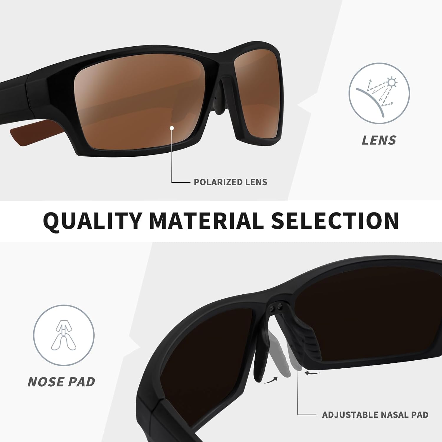 Polarized Sports Sunglasses for Men Women,Driving Fishing Cycling Mountain Bike Sunglasses UV400 Protection - Image 3