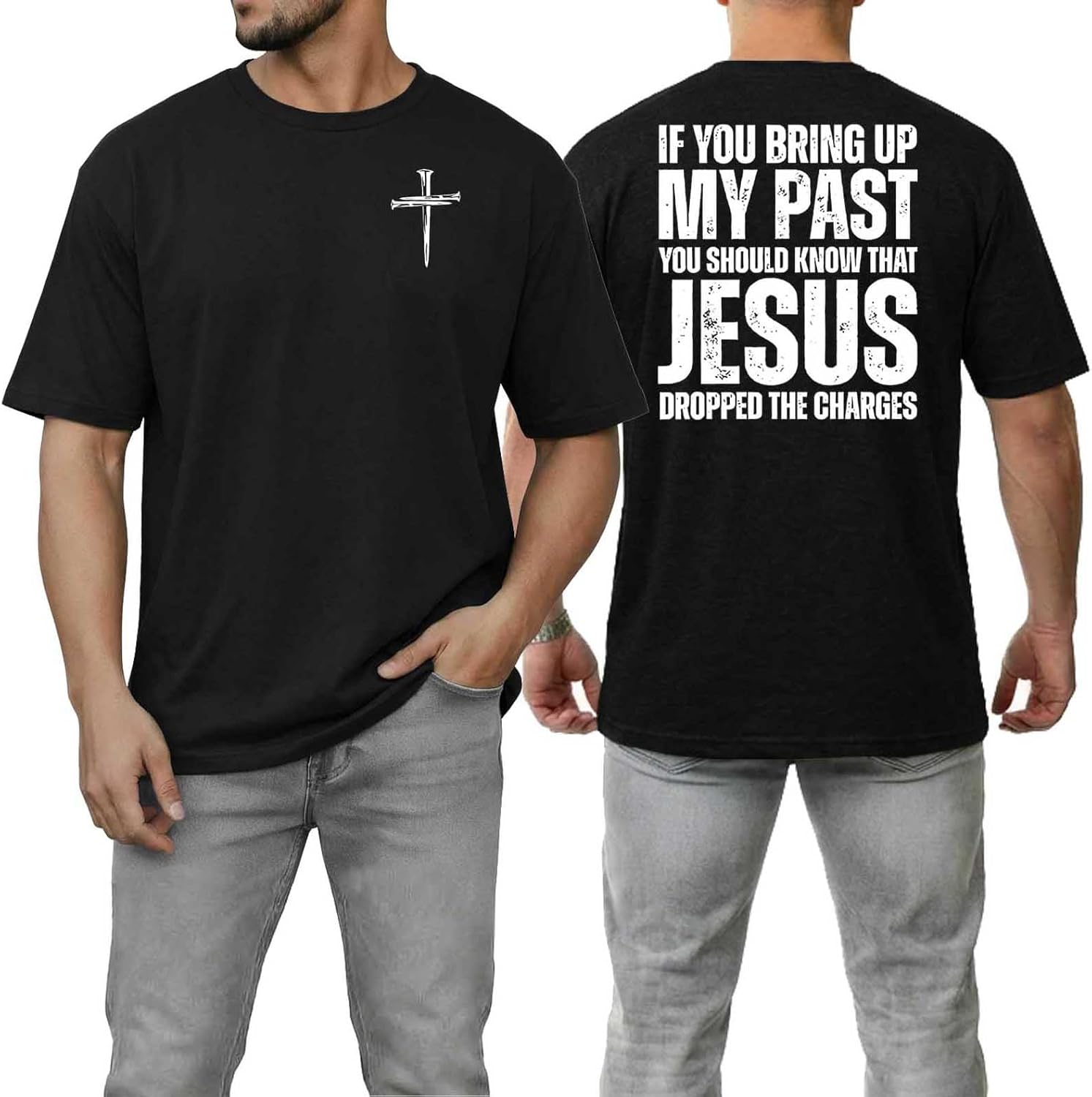 Men's Funny Shirts Classic Fit Jesus Christian Shirts Short Sleeve Gift Tshirts Casual Crewneck Short Sleeve Summer Tops