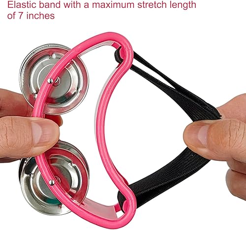 Miniatura 6 de 2 piezas de pandereta de pie, lyfLux Foot Shaker, panderetas para adultos, tambores de colocación, guitarras, campanas de metal, para conciertos,