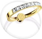 Jsoerpay Transparent Phone Ring Holder 2 Pcs, Clear Cell Phone Ring Holder with Diamond, Finger Grip 360°Rotation Compatible with Most of The Phones, Tablet and Case