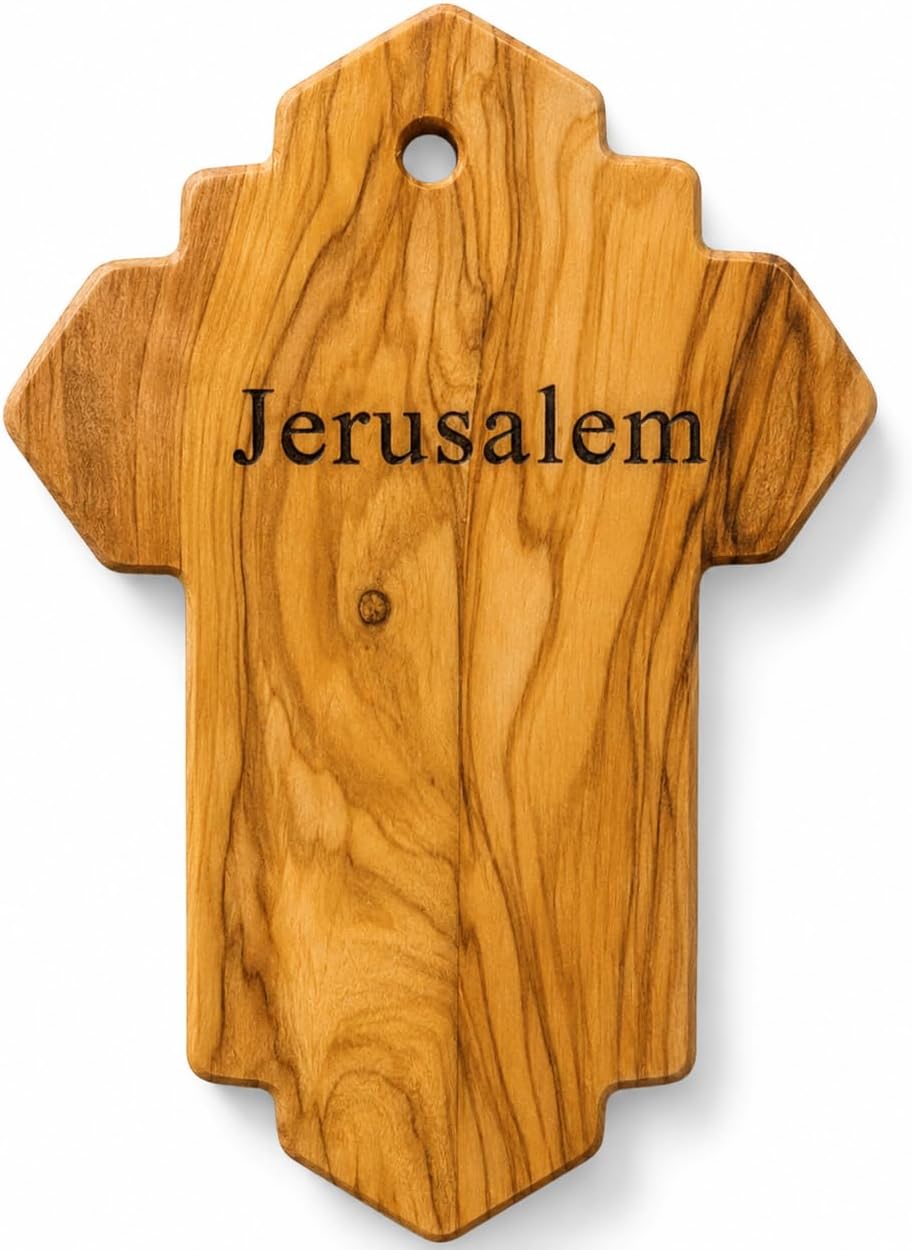 Anna Holy Crafts Bethlehem Olive Wood Stations of the Cross Crucifix | Catholic Wall Cross, Jesus Christ Relief, Handmade, Holy Land Christian Decor