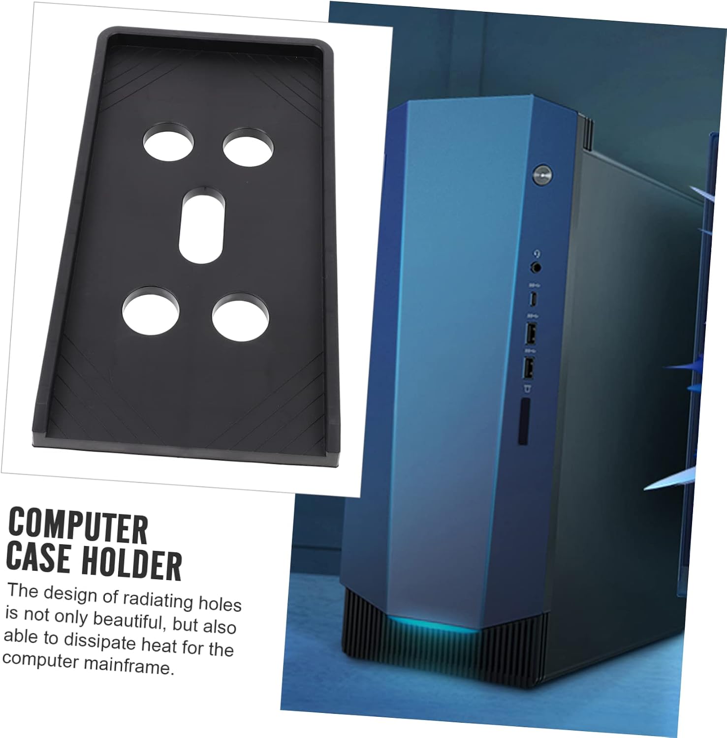 GANAZONO Mobile CPU Stand Wheels Movable Computer Tower Holder Cart for Efficient Organization and Convenient Mobility for Home and Office Use