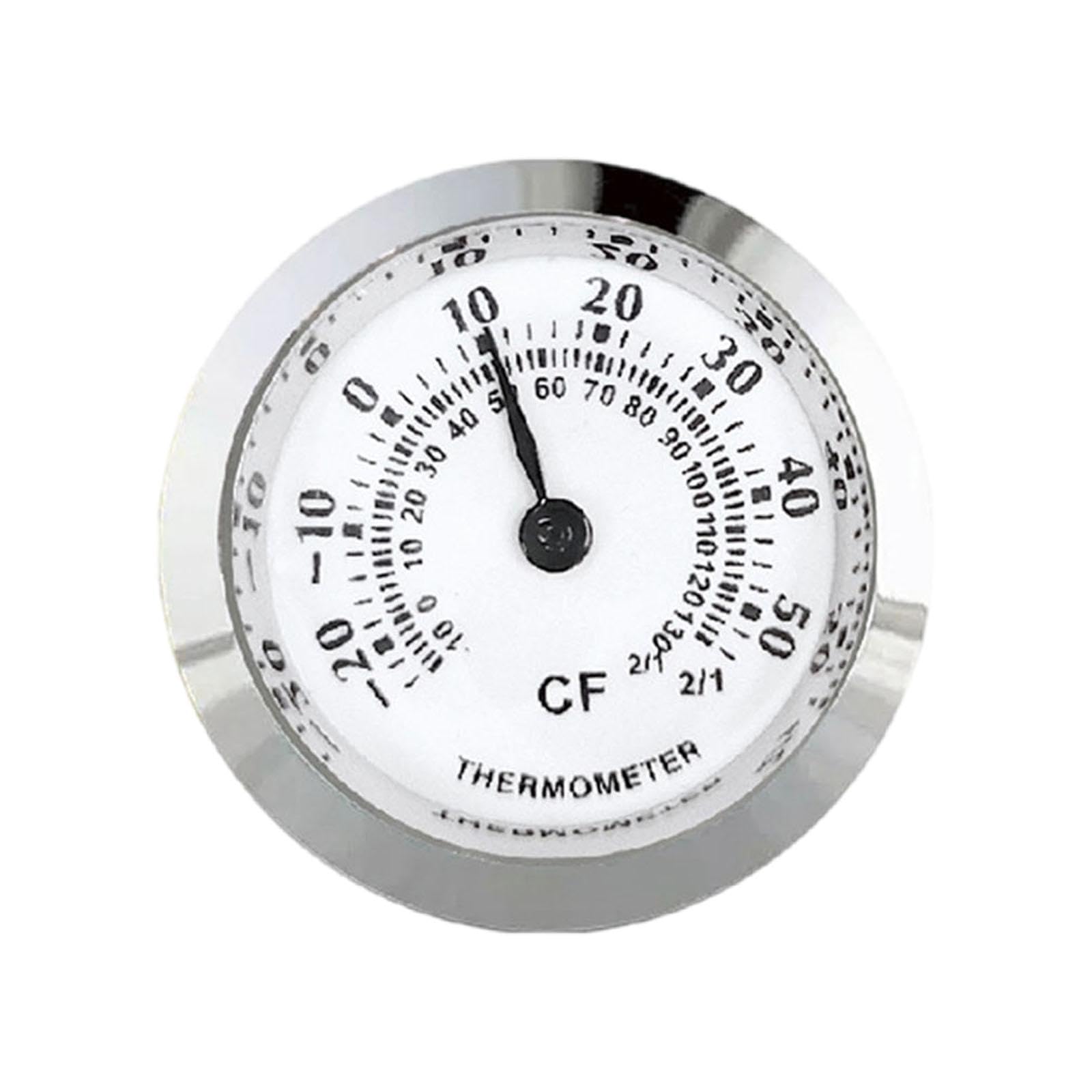 FashionCha Mechanical Thermometer with Large Digits And Round Dial for Indoor And Outdoor Use, E.g. for Closet, Garage, Flower Shop Or, Silver 27mm — image 1