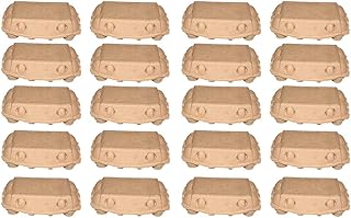 UPKOCH 20Pcs Cartoni delle Uova Biodegradabile in Fibra di Polpa di Cassa Uovo Appartamenti Uovo Titolare di Stoccaggio Contenitori