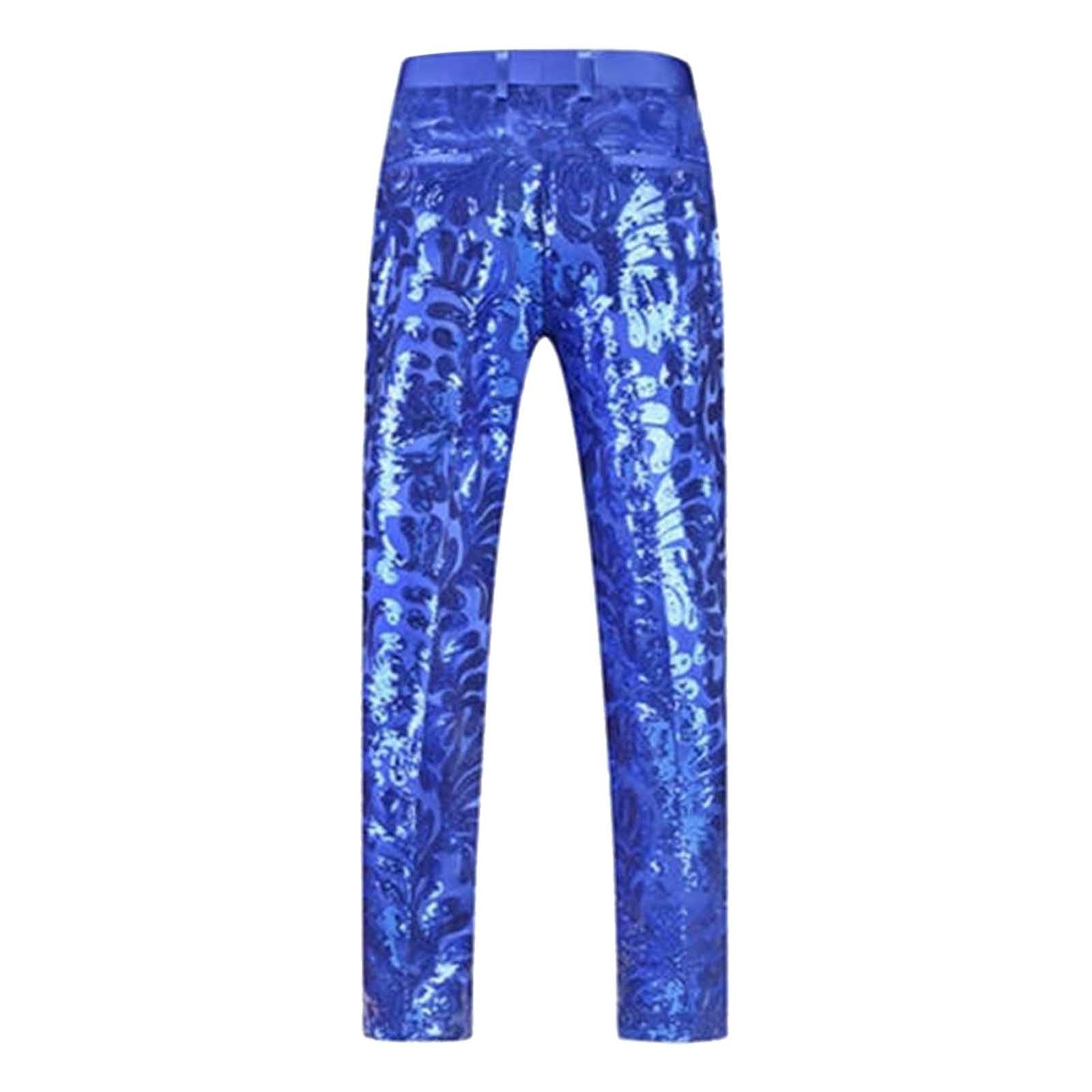 Generisch Sequin Trousers Men's Shiny Dance Trousers Carnival Costume Leisure Trousers Straight Glitter Sequins Fancy Dress Costumes Wide Leg Fabric Trousers Palazzo Trousers Party Festive Suit — image 1