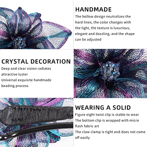 Jayongnee Clip Flower Twist Hair Clip For Women, French Twist Hair Barrettes, Metal Flora Hair Barrette Clips, Non Slip Hair Clip For Girls With Handmade Metal Copper Wire Flexible Ponytail Holder Fashion Durable Styling #TOP4