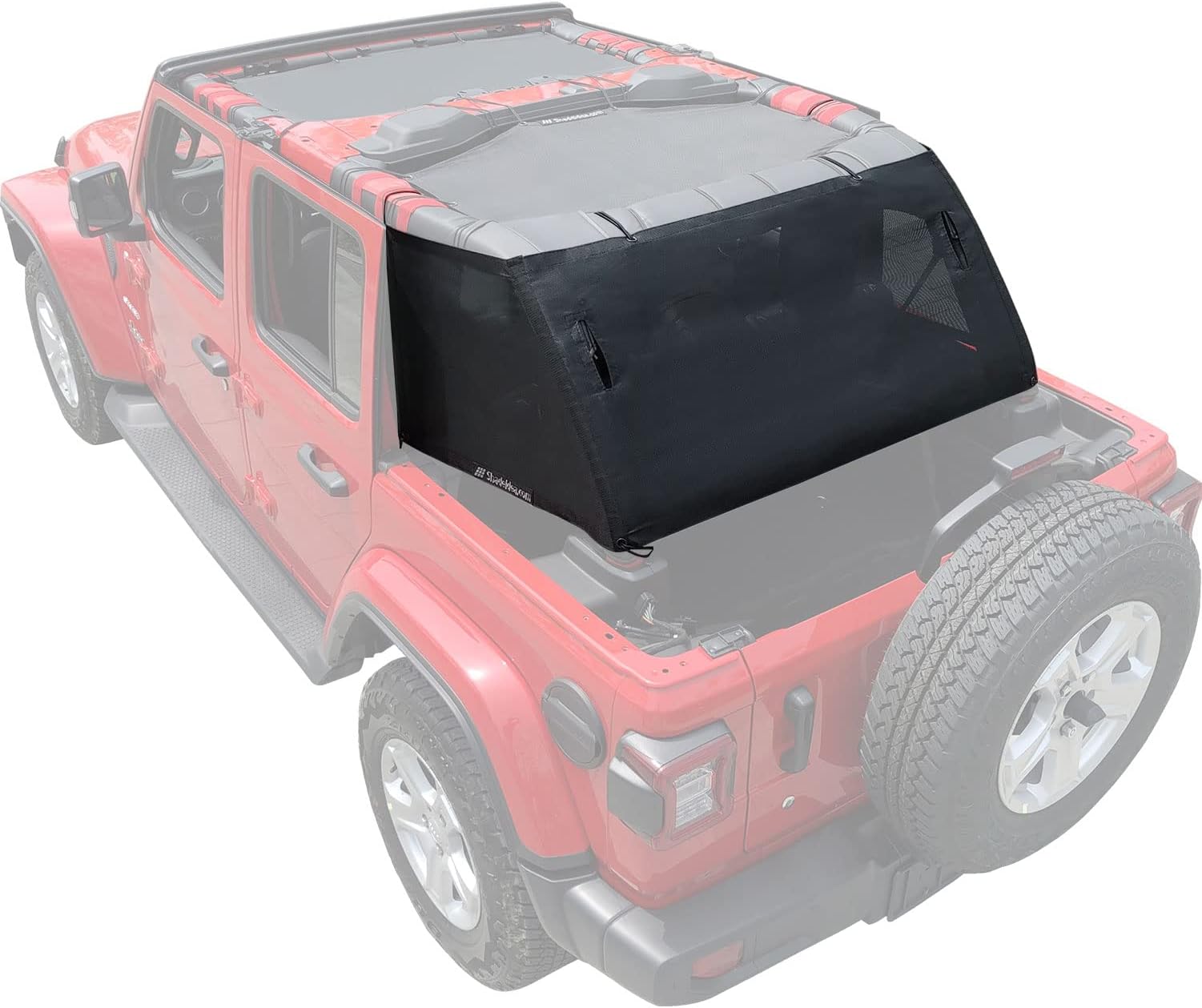 4 Door Cage Mesh Screen Sunshade for Jeep Wrangler Jlu - Black (2018-Current)