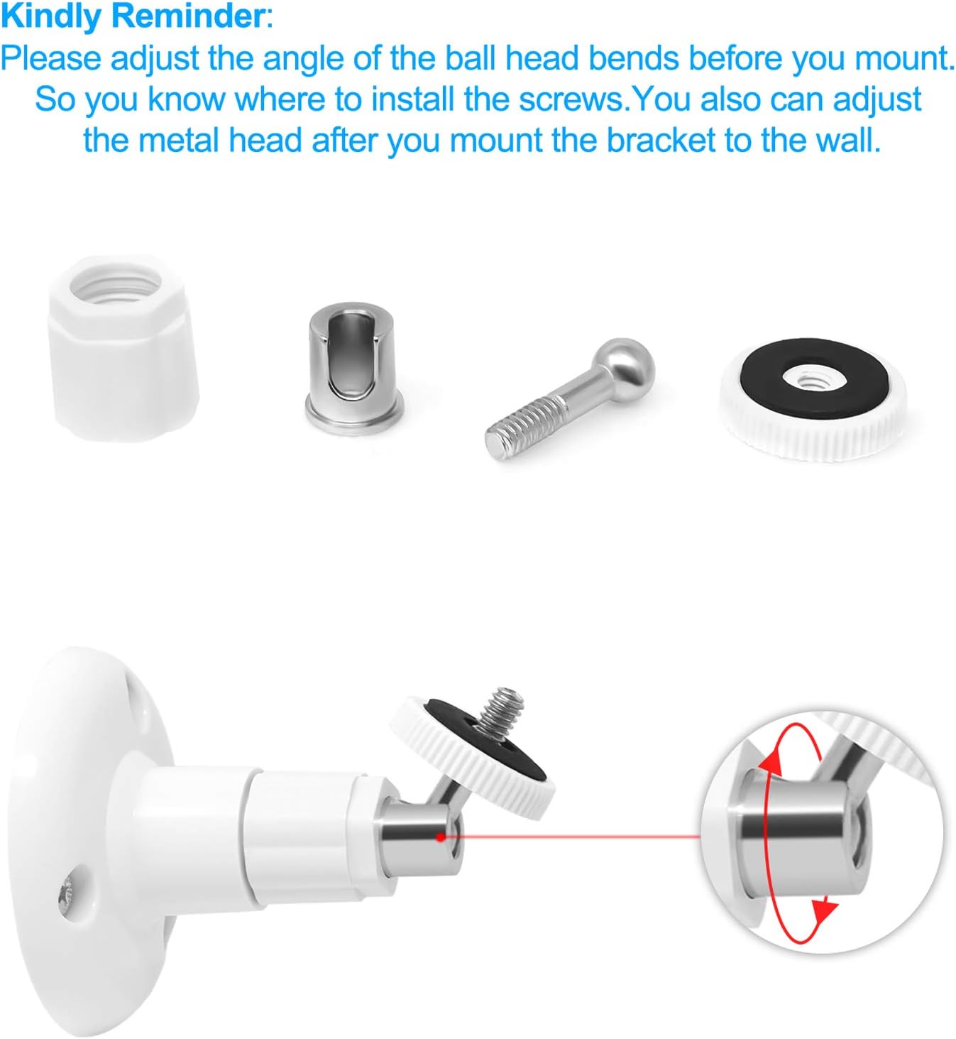 FastSnail Security Wall Mount Indoor and Outdoor Mount Compatible with Arlo, Arlo Pro, Arlo Pro 3, Arlo Ultra, Arlo Baby Monitor, CCTV Camera and Other Camera with Same Interface(Standard Size) 2 Pack