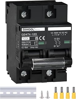 DC Trennschalter 12V 24V Solar PV Leistungsschalter Photovoltaik Sicherungsautomat (DC500V,2 polig 100A)
